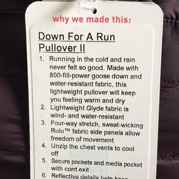 NWT BLACK CHERRY DOWN FOR A RUN PULLOVER LULULEMON - Picture 3 of 5